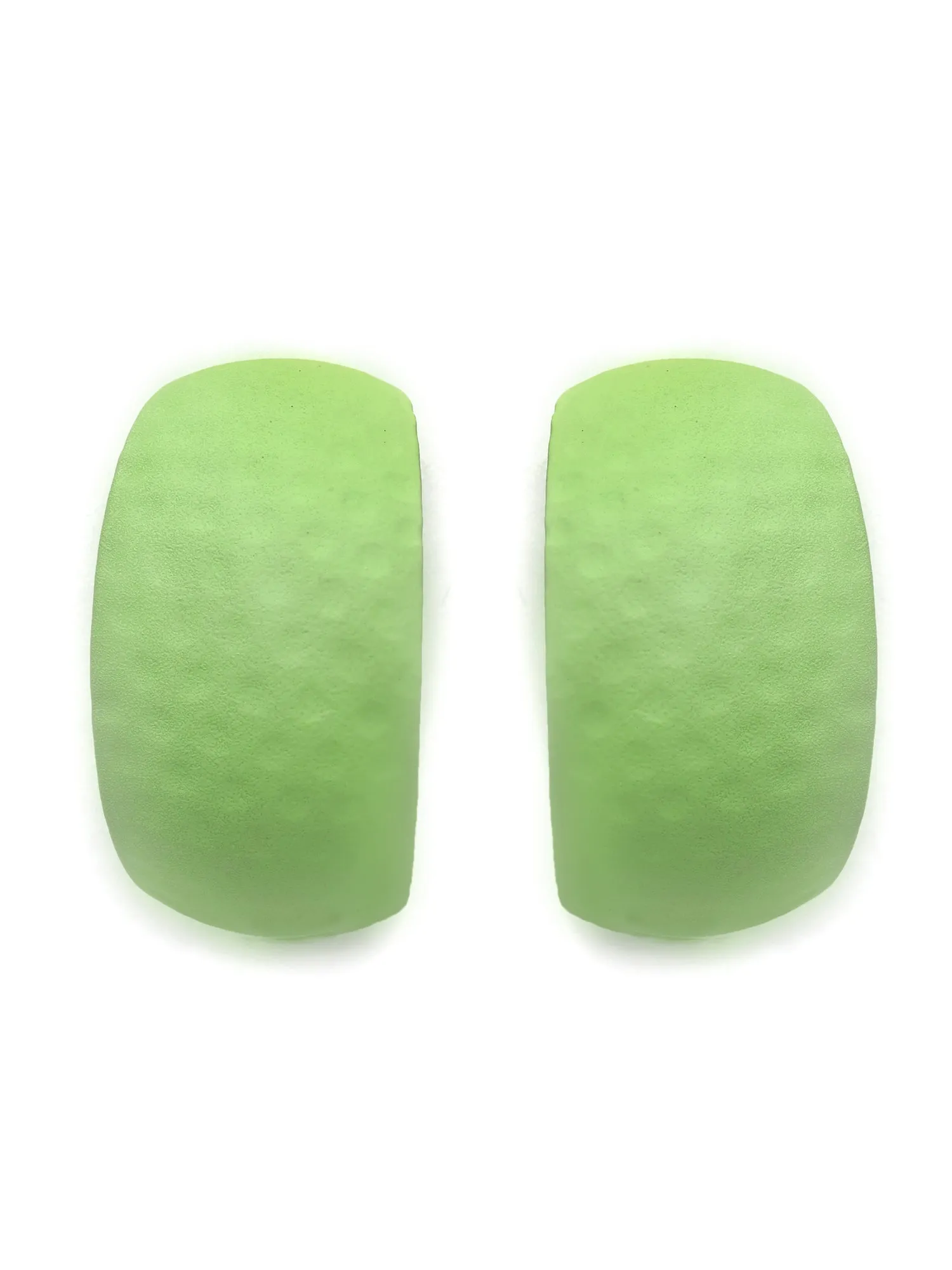 Bohey by KARATCART Light Green Hammered Design Half Hoop Earrings for Women