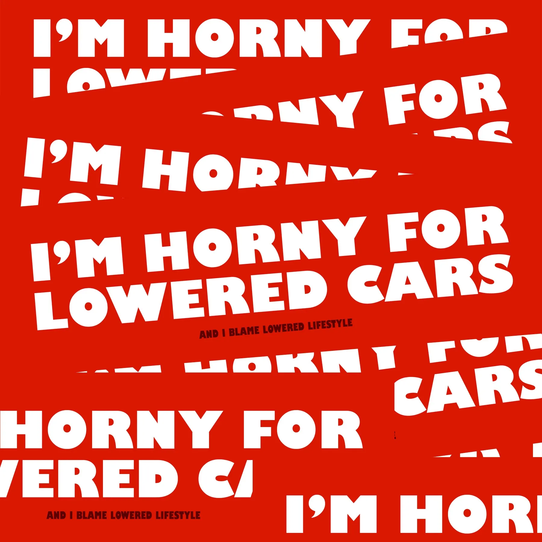 Box Sticker – I'm Horny for Lowered Cars