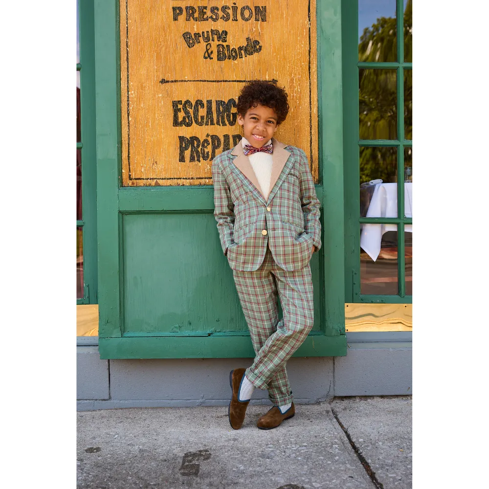 Boy's Plaid Slim Pant -- Hunter Plaid