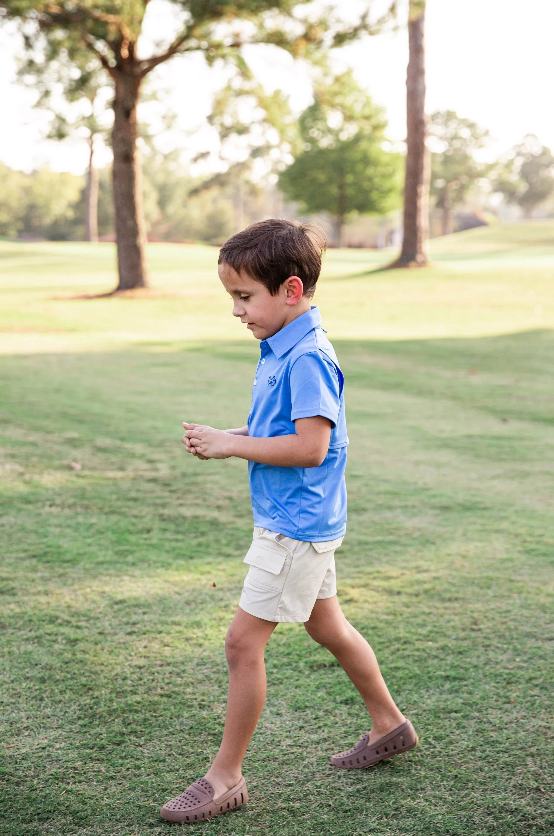 Boys Short Sleeve Pro Performance Polo in Marina Blue