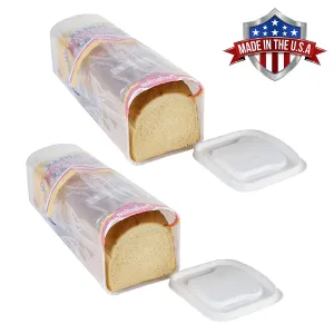 Bread Keeper Sandwich Bread Box Holder Dispenser Crush-Proof Kitchen and Travel Container - 2 Pack