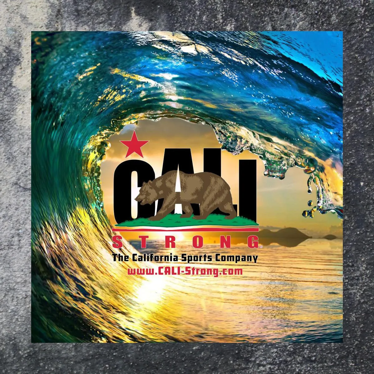 CALI Strong Wave Sticker 4 inch Square Vinyl Decal