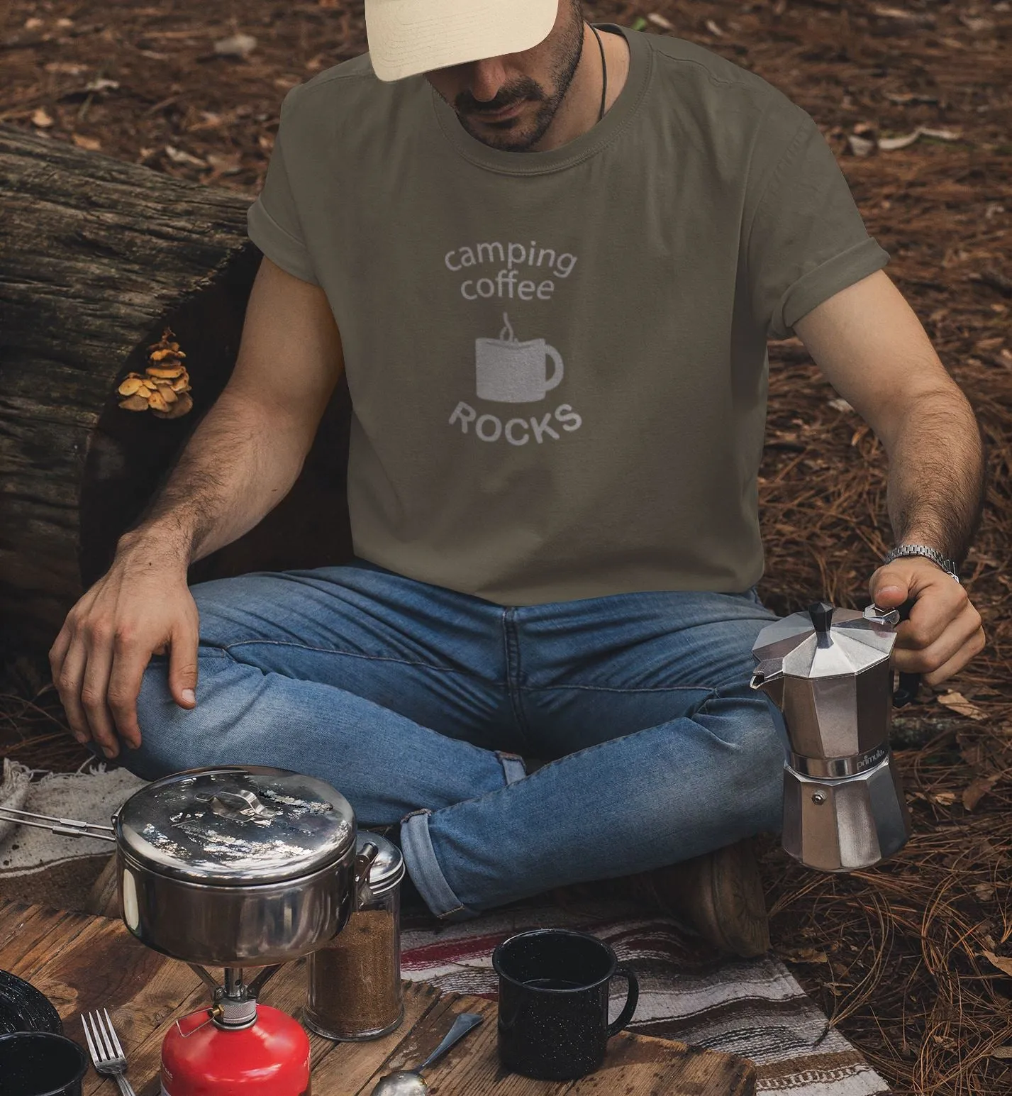 Camping Coffee Rocks T-Shirt