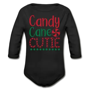 Candy Cane Cutie Organic Long Sleeve Baby Bodysuit