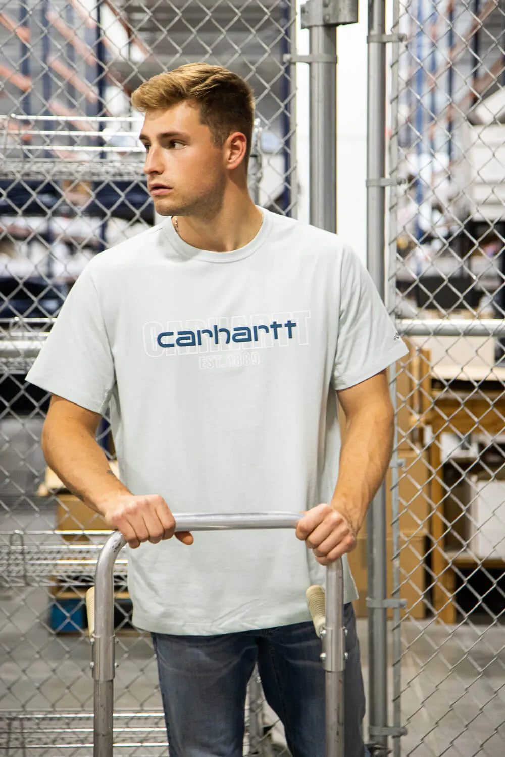 Carhartt Force Graphic T-Shirt for Men in Light Blue | 106653-E73-DEWDROP