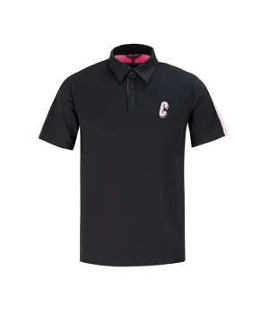 CHUCUCHU Men's Color Matching Point Collar T-shirt Charcoal