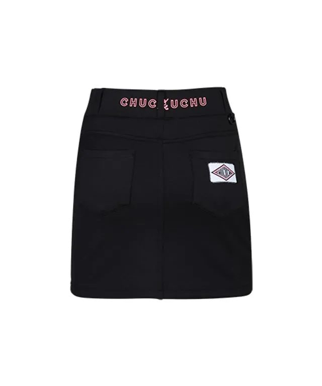 CHUCUCHU Women's Spring Jersey H-Line Skirt - Black