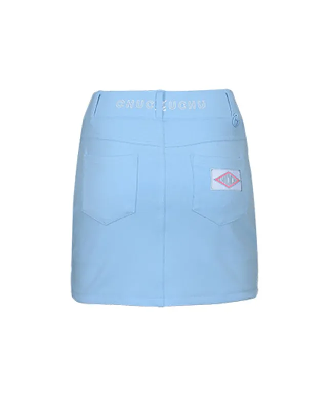 CHUCUCHU Women's Spring Jersey H-Line Skirt - Sky Blue
