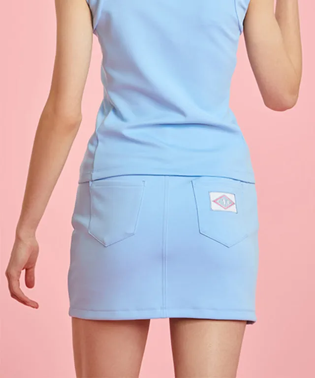 CHUCUCHU Women's Spring Jersey H-Line Skirt - Sky Blue