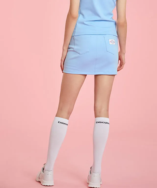 CHUCUCHU Women's Spring Jersey H-Line Skirt - Sky Blue