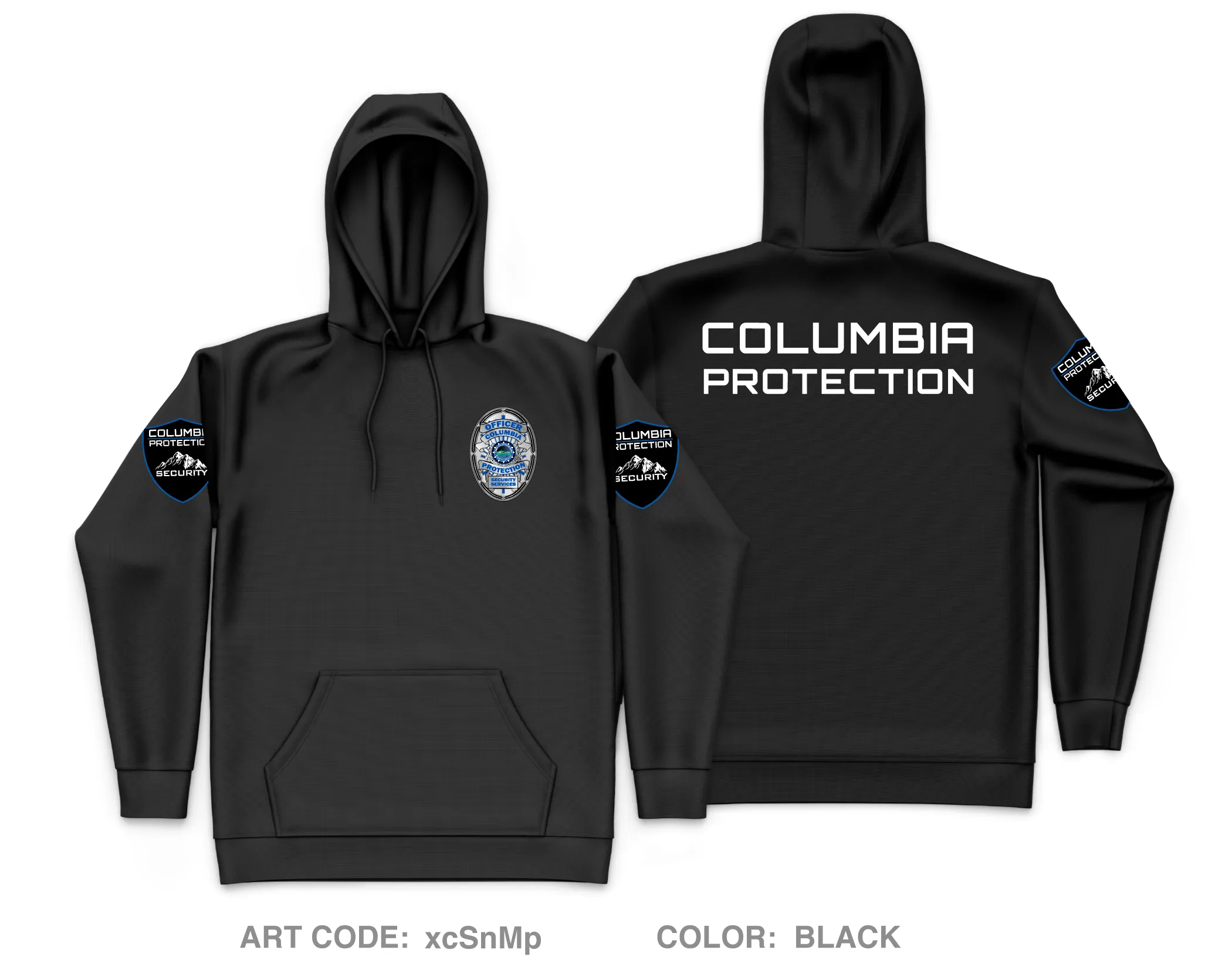 Columbia Protection Security Services Core Men's Hooded Performance Sweatshirt - xcSnMp