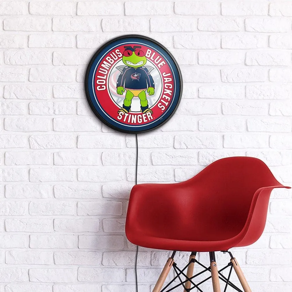 Columbus Blue Jackets: Stinger - Round Slimline Lighted Wall Sign