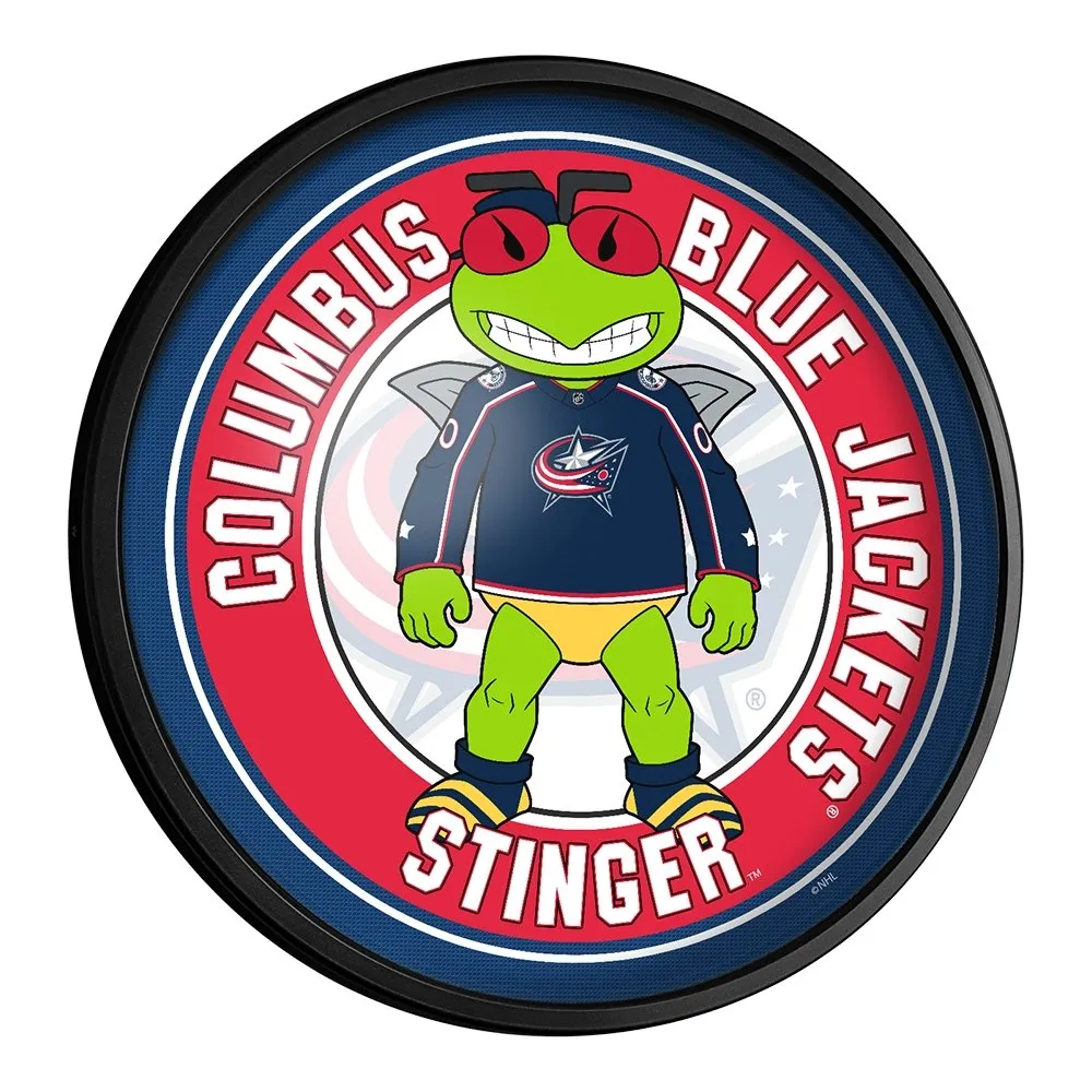 Columbus Blue Jackets: Stinger - Round Slimline Lighted Wall Sign