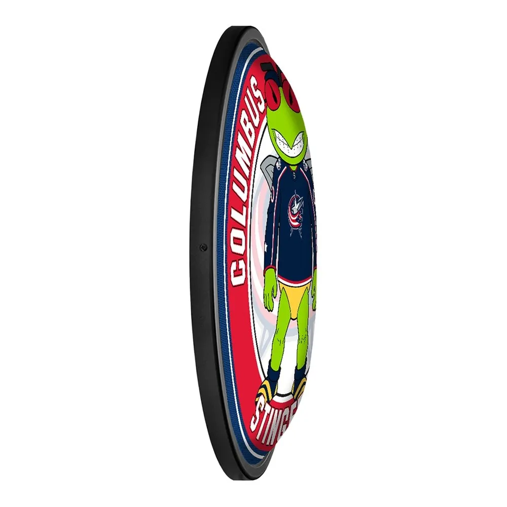 Columbus Blue Jackets: Stinger - Round Slimline Lighted Wall Sign