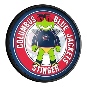 Columbus Blue Jackets: Stinger - Round Slimline Lighted Wall Sign