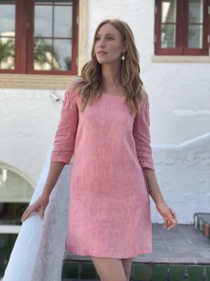 Coral Off the Shoulder Dress