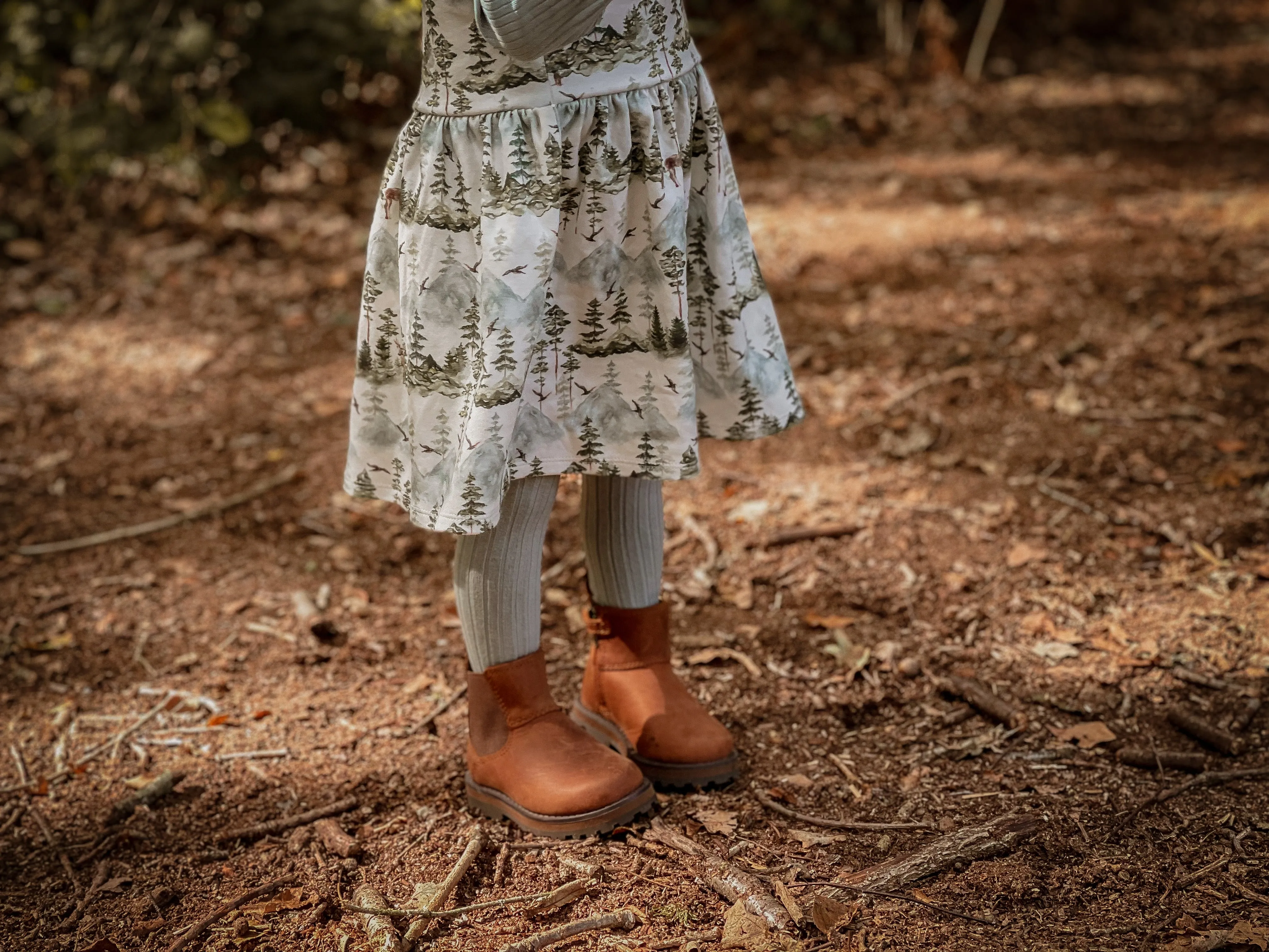 Cotton Rib Tights | Dry Green