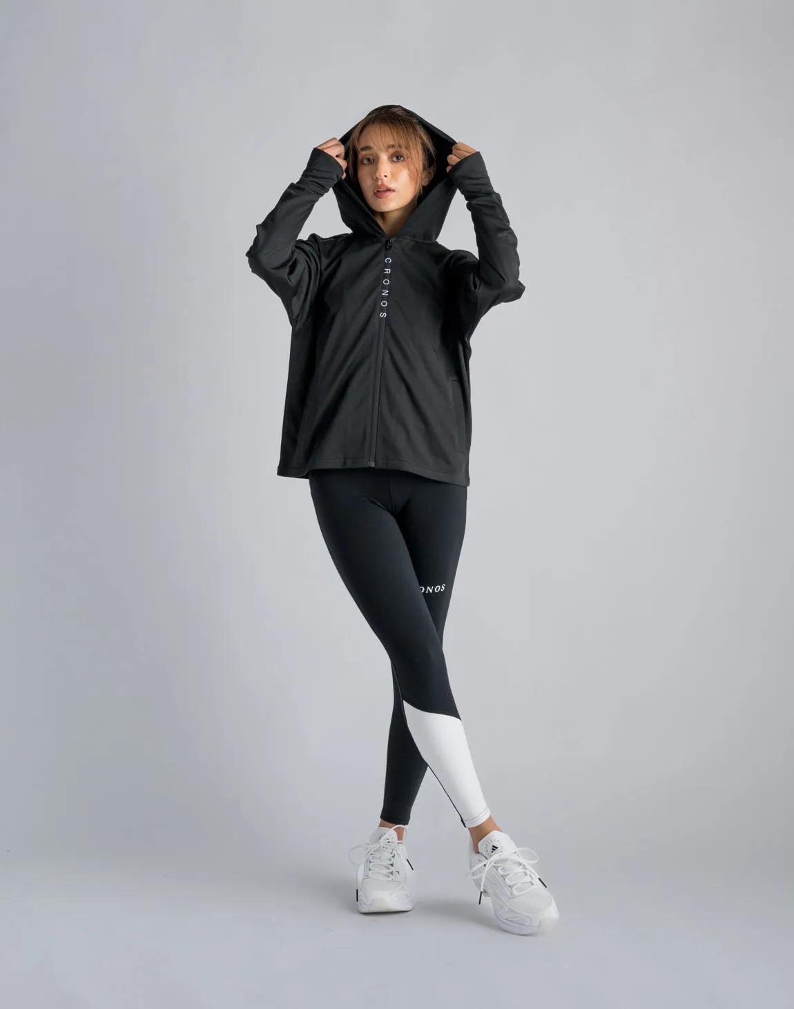 CRONOS WOMEN OUTDOOR UV CUT HOODIE【BLACK】