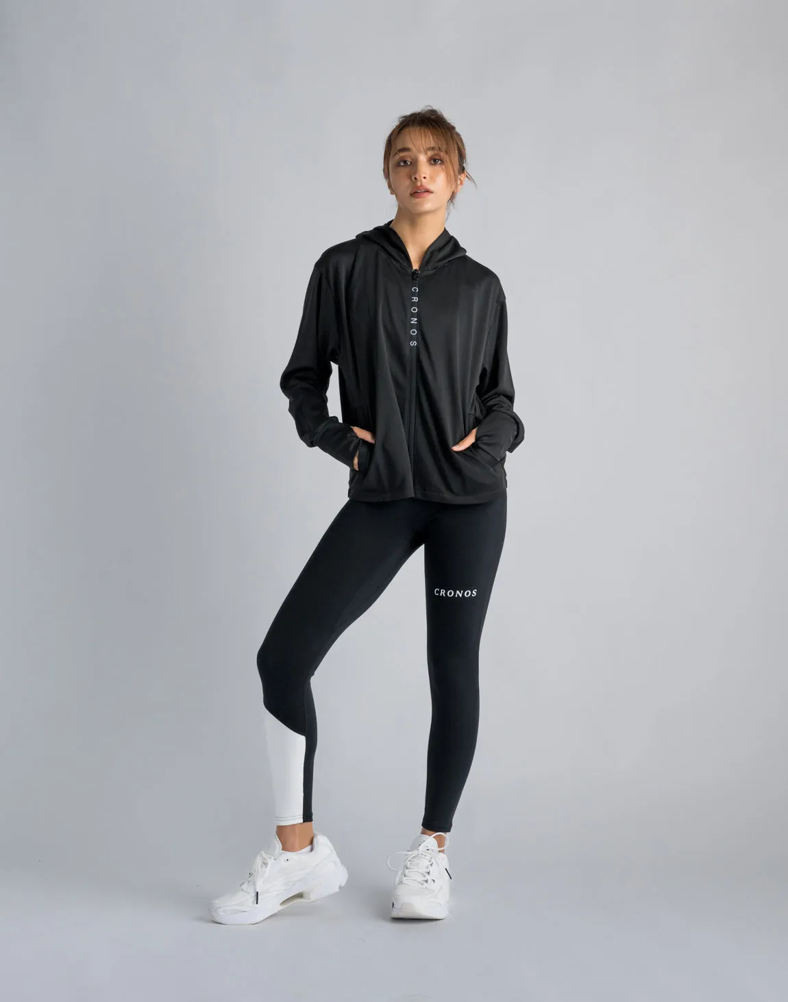 CRONOS WOMEN OUTDOOR UV CUT HOODIE【BLACK】