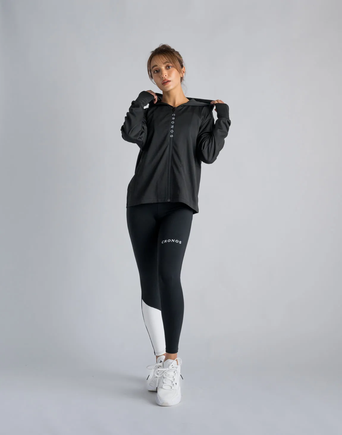 CRONOS WOMEN OUTDOOR UV CUT HOODIE【BLACK】