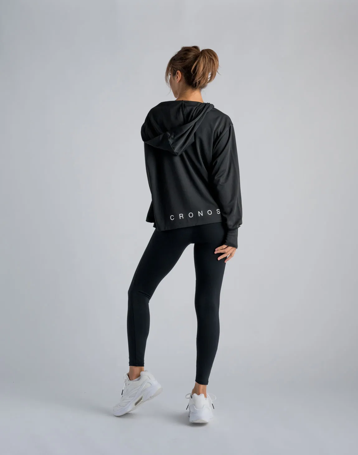 CRONOS WOMEN OUTDOOR UV CUT HOODIE【BLACK】