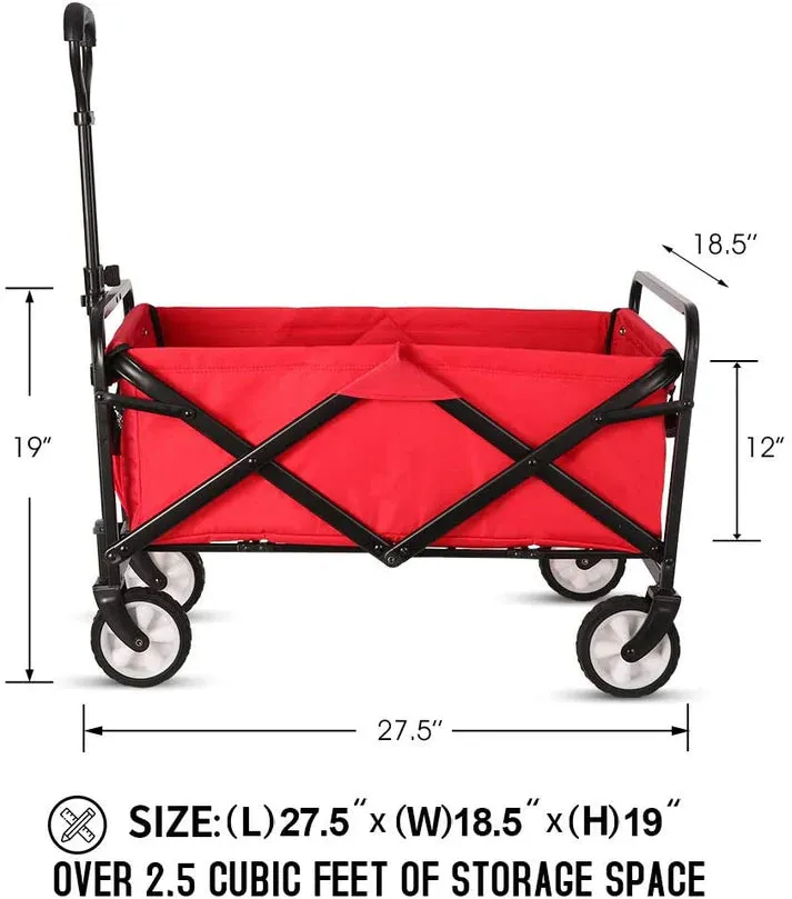 Crony TC3015 Baseplate Folding Cart Heavy Duty Collapsible Folding Wagon Utility Shopping Outdoor Camping Garden Cart