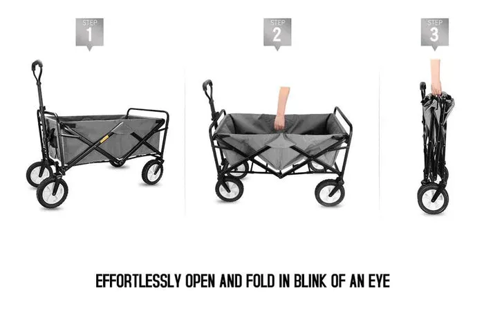 Crony TC3015 Baseplate Folding Cart Heavy Duty Collapsible Folding Wagon Utility Shopping Outdoor Camping Garden Cart