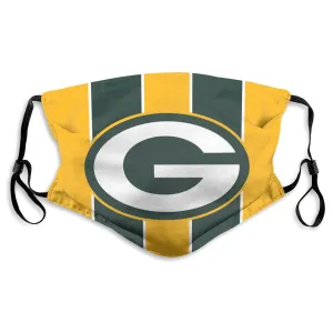 Custom Football Personalized GB Packer 01-Gold Dust Face Mask With Filters PM 2.5