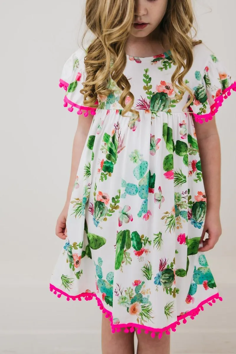 Cute Cactus Pom Pom Dress