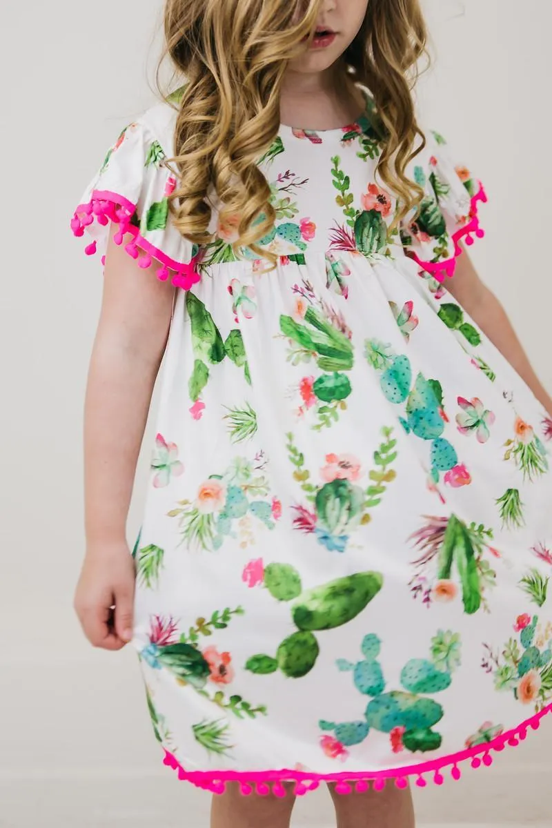 Cute Cactus Pom Pom Dress