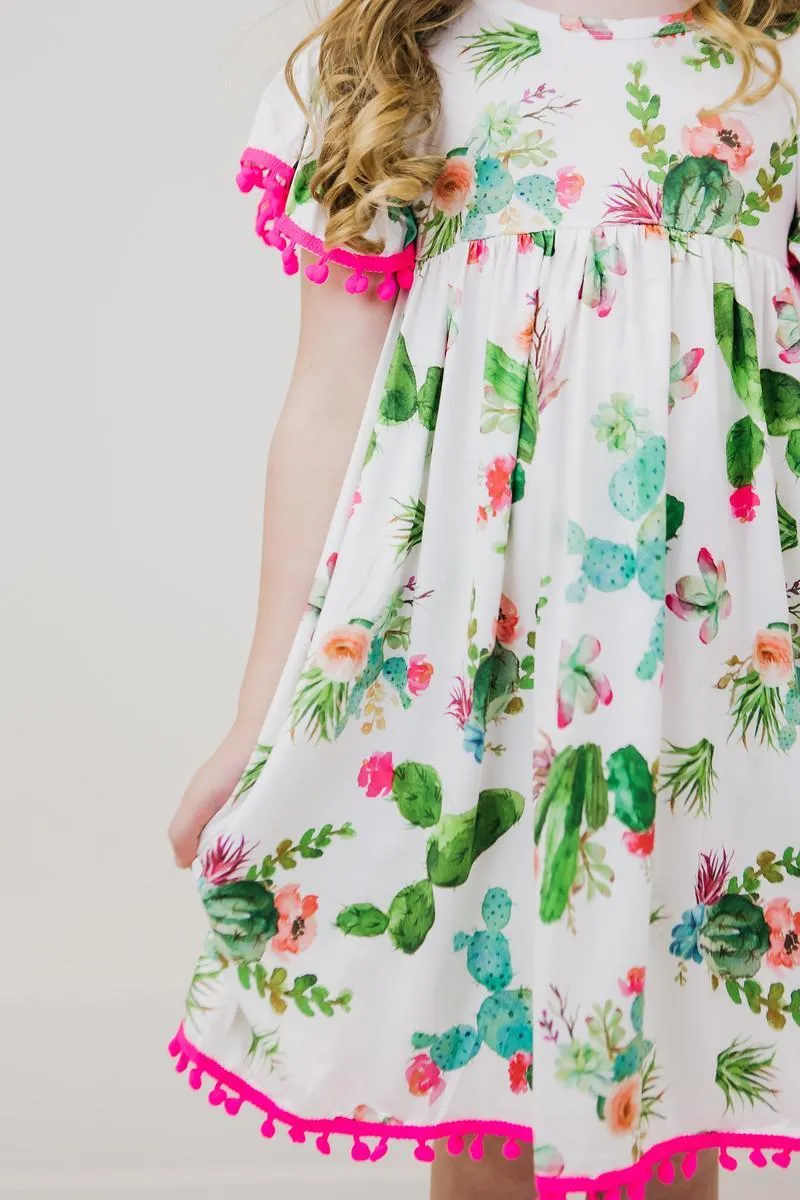 Cute Cactus Pom Pom Dress