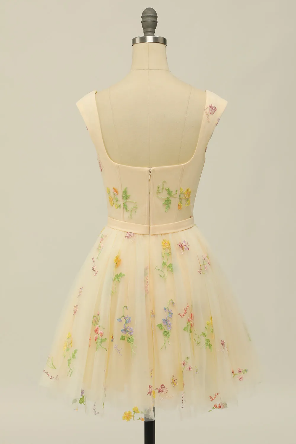 Cute Grey Blue A Line Sweetheart Short Homecoming Dress with Embroidery