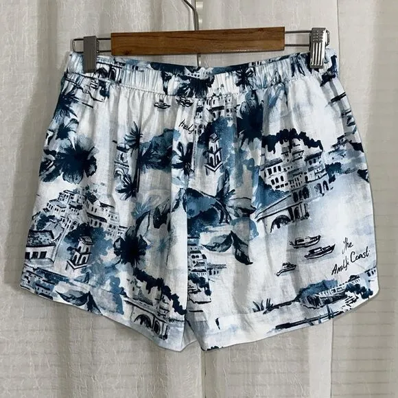 Cynthia Rowley S White Shades of Sea Blue The Amalfi Coast Italy Scapes PJ Set