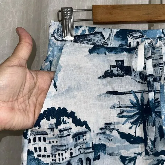 Cynthia Rowley S White Shades of Sea Blue The Amalfi Coast Italy Scapes PJ Set