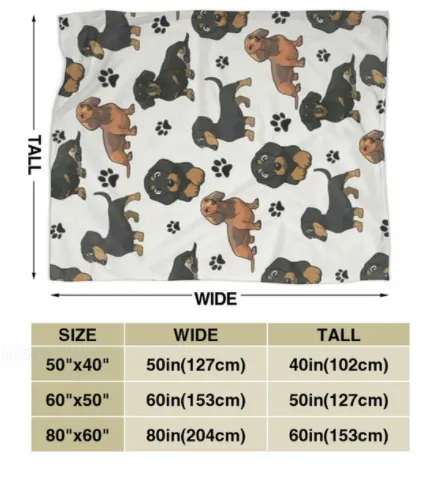 Dachshund Dog Footprints Ultra-Soft Micro Fleece Blanket                Flee