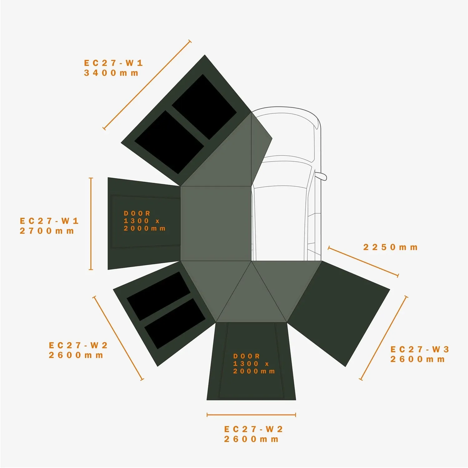 Darche Eclipse 270 Awning Left   Wall Set BUNDLE