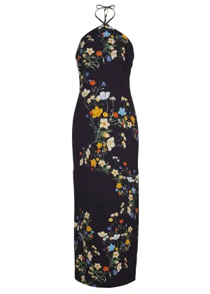 Davis Dress (Black Pressed Flower)