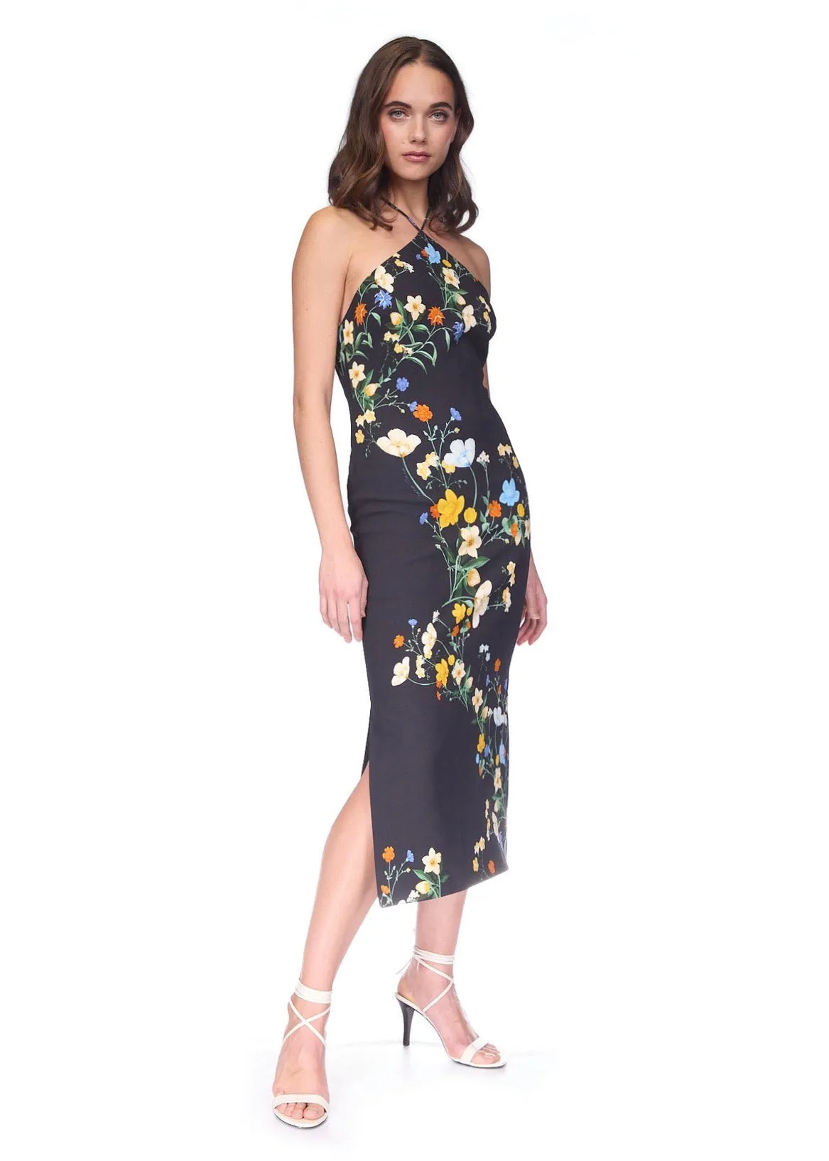 Davis Dress (Black Pressed Flower)