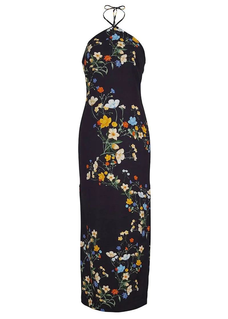 Davis Dress (Black Pressed Flower)