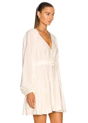 Deidra Solid Puff Dress (Ivory)