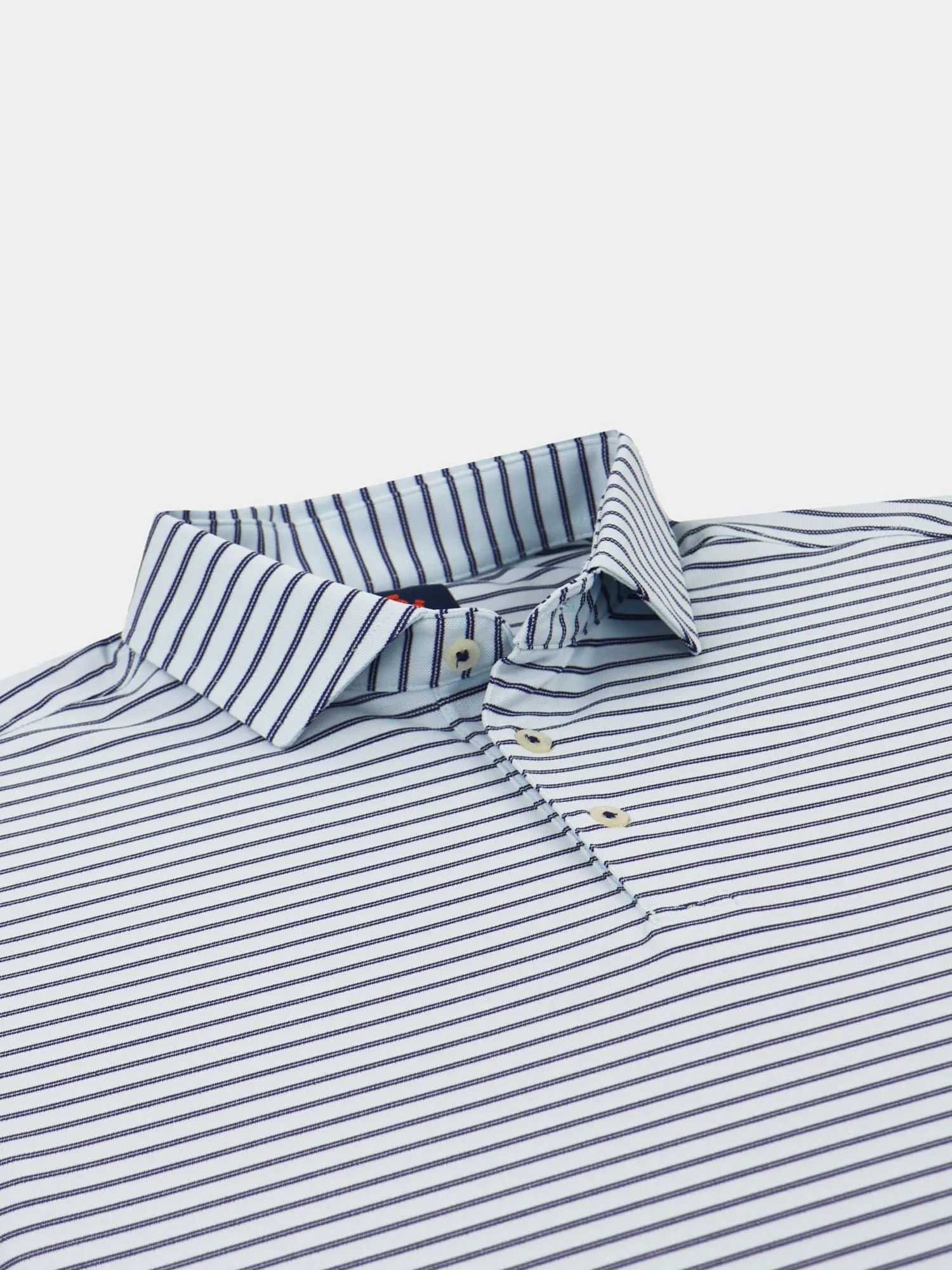 Donald Ross Mens Colin Pique Sport Fit Polo - SKY BLUE/NAVY
