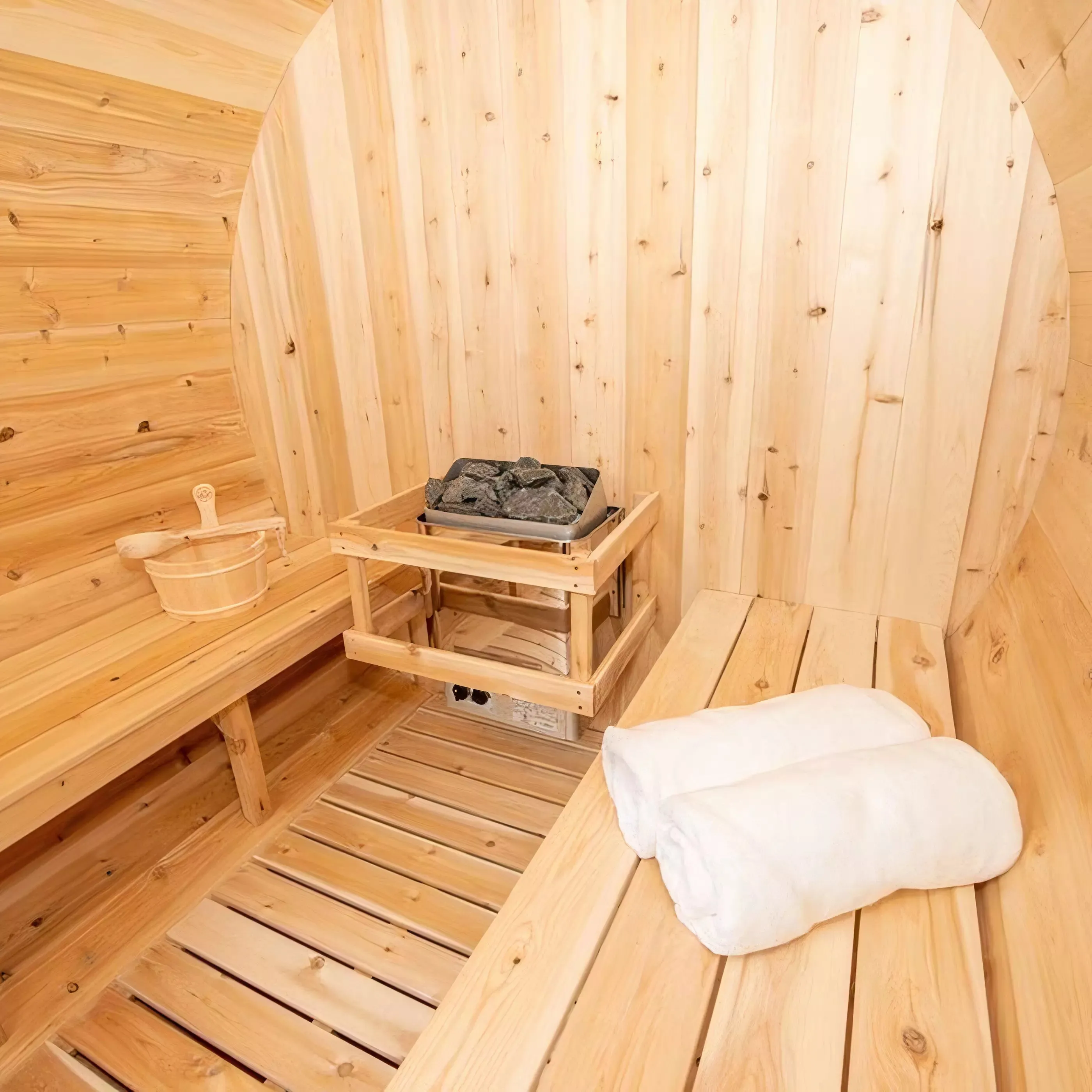 Dundalk CT Harmony 4 Person Barrel Sauna | Electric Heater