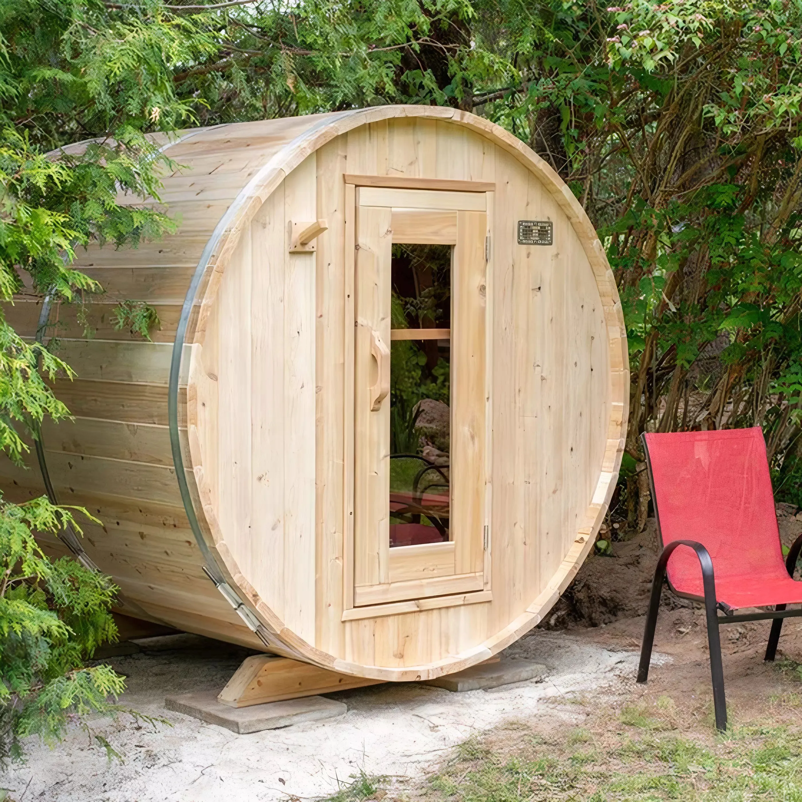 Dundalk CT Harmony 4 Person Barrel Sauna | Electric Heater
