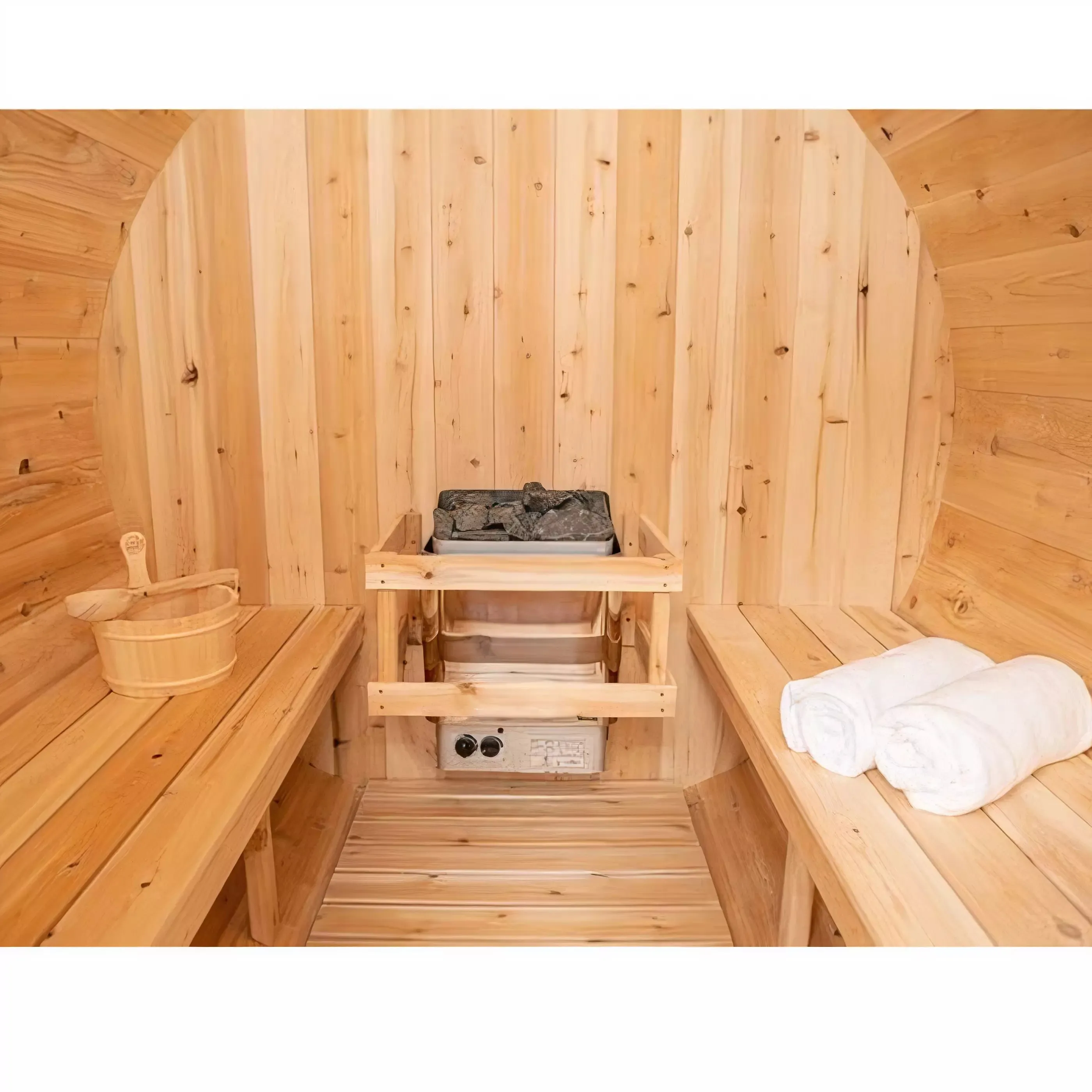 Dundalk CT Harmony 4 Person Barrel Sauna | Wood Burning Heater