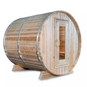 Dundalk CT Harmony 4 Person Barrel Sauna | Wood Burning Heater