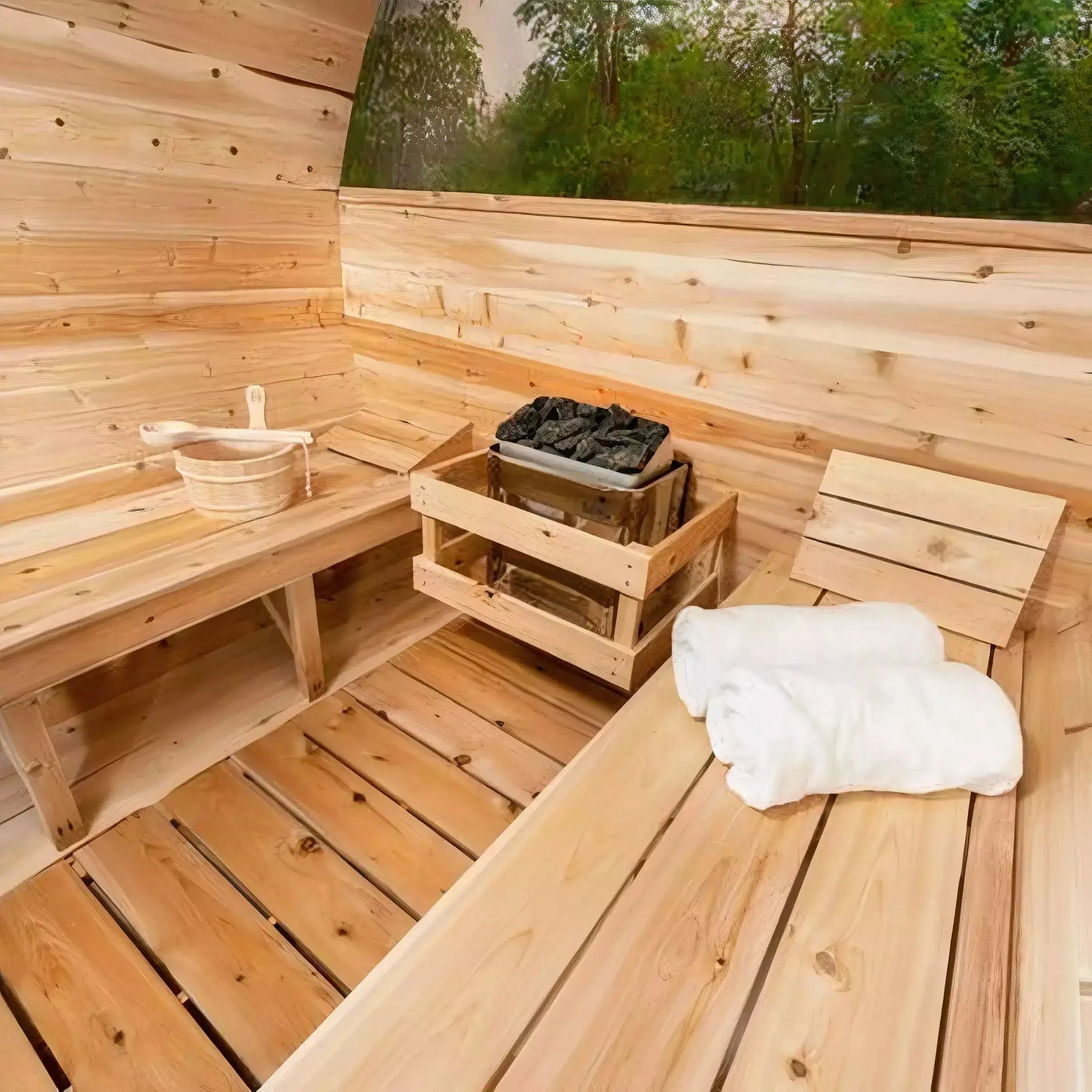 Dundalk CT Tranquility MP Barrel 6 Person Sauna | Electric Heater