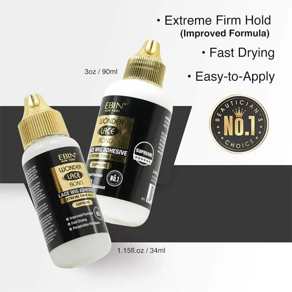 EBIN WONDER LACE BOND WATERPROOF ADHESIVE - SUPREME(BLACK) -1.15OZ - (C)