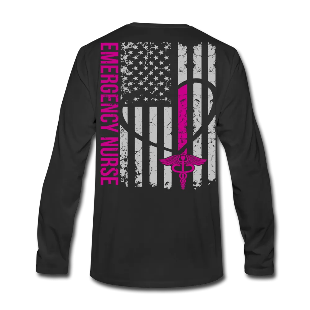 Emily Emergency Nurse Flag Men's Premium Long Sleeve T-Shirt