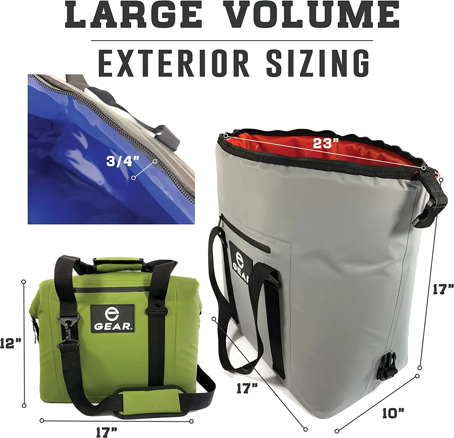 Enthusiast Gear Soft Sided Collapsible Heavy-Duty Wide Mouth Cooler – Waterproof