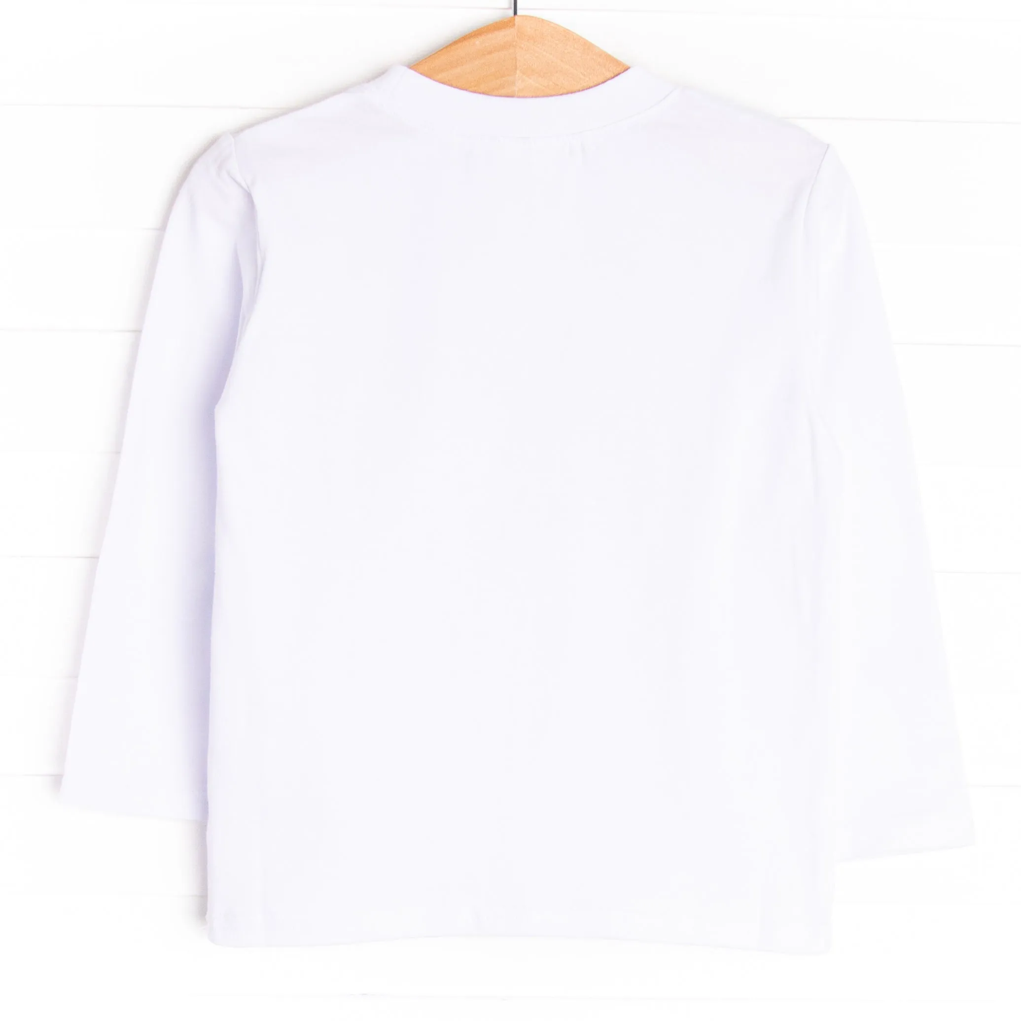 Ernie the Elephant Applique Top, White